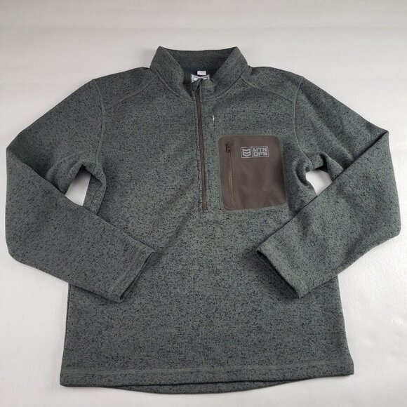 Mtn Ops Summit Fleece Jacket Mens Small Green 1/4 Zip Pullover Outdoor Winter - Picture 1 of 9